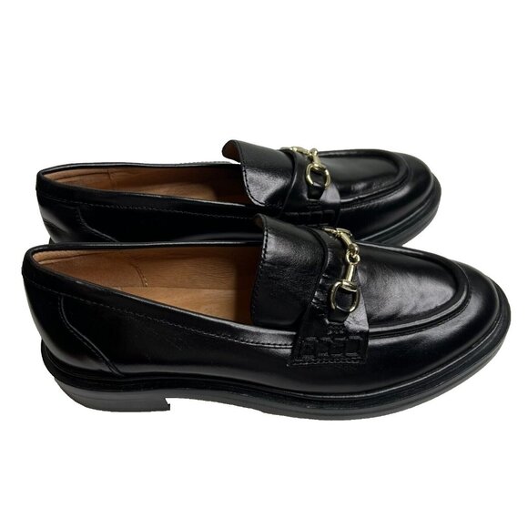 Madewell $158 The Vernon Bit Hardware Loafer Black Leather Size 9 NN868 - Picture 6 of 11